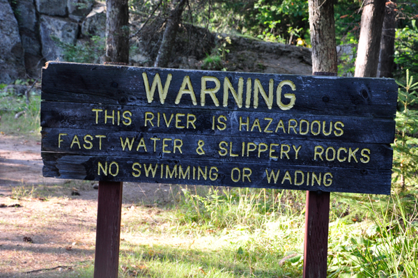 sign: hazardous river